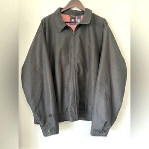 Chaps Full Zip Black Jacket Size XXL Plaid Lined Golf Leisure Classic Fall